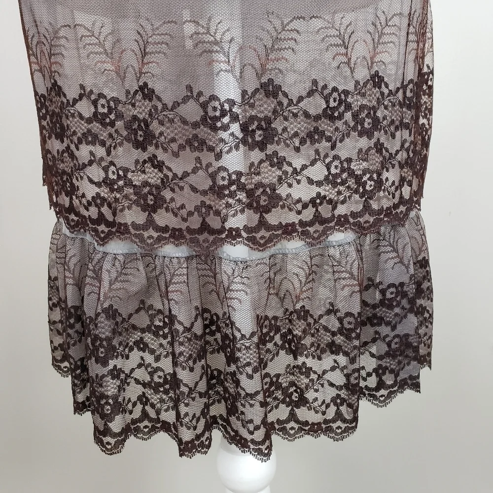 Vintage Van Roalte Radcliffe Lace Negligee Set Nightie and Robe S Black EUC - Picture 14 of 16